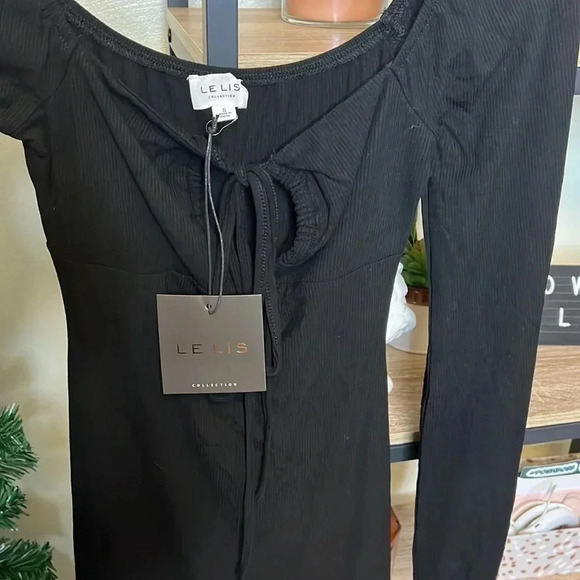 Nwt Le Lis Black Long Sleeve Dress Size Small - Picture 4 of 5